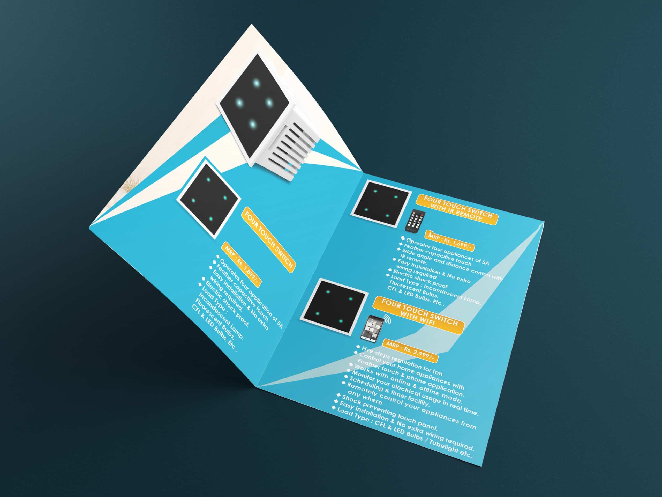 Professional brochure and catalog design for CREAR brand identity.