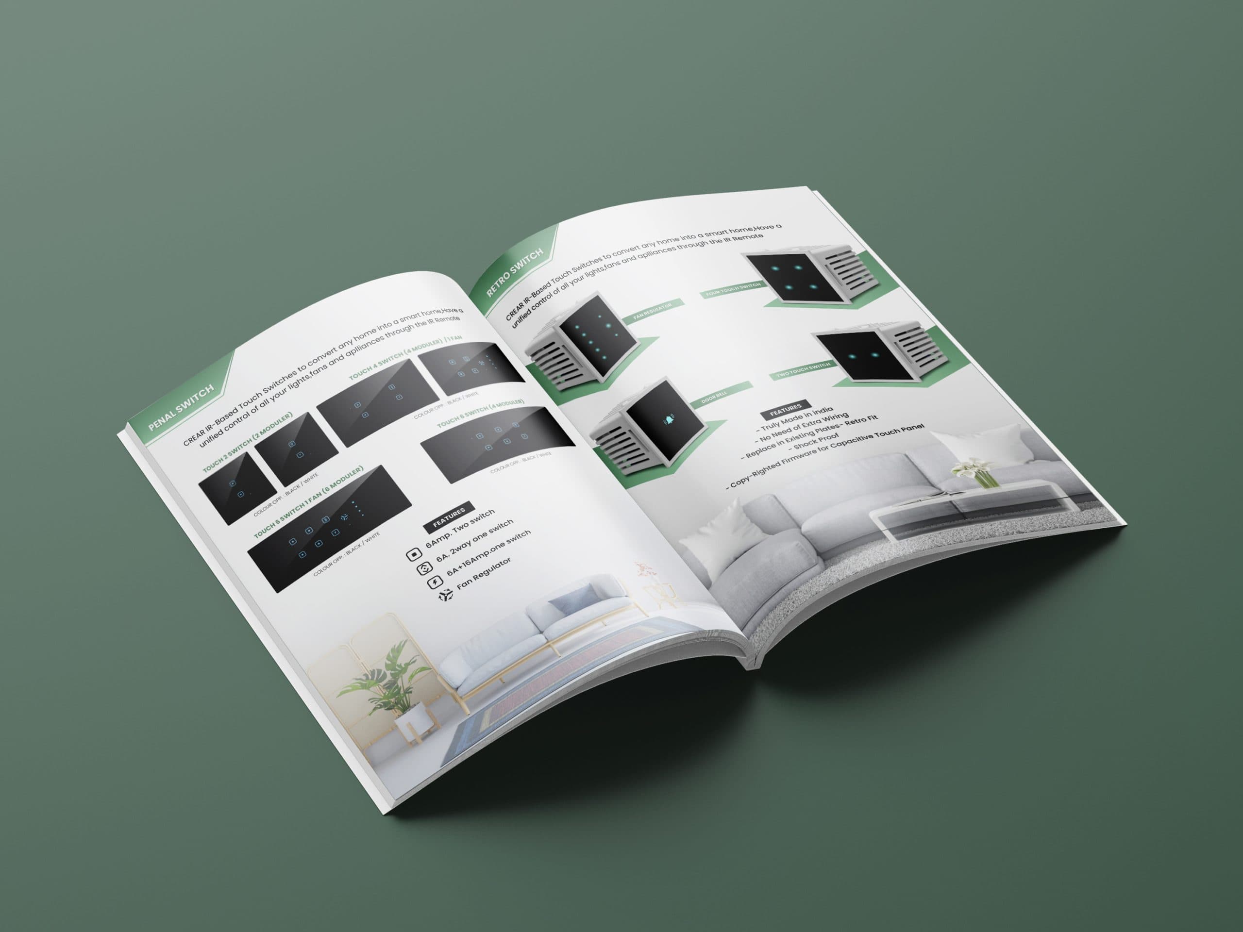 Corporate business brochure design for KONFOS showcasing services.