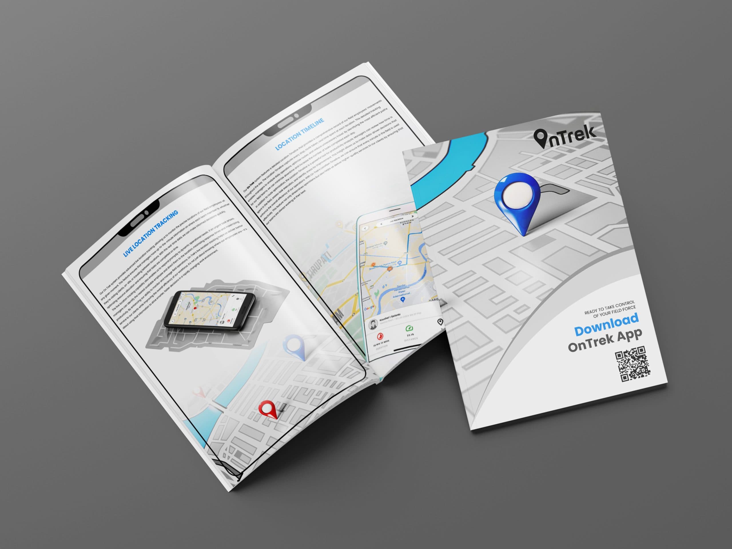 Professional marketing brochure design for On-Trake company.