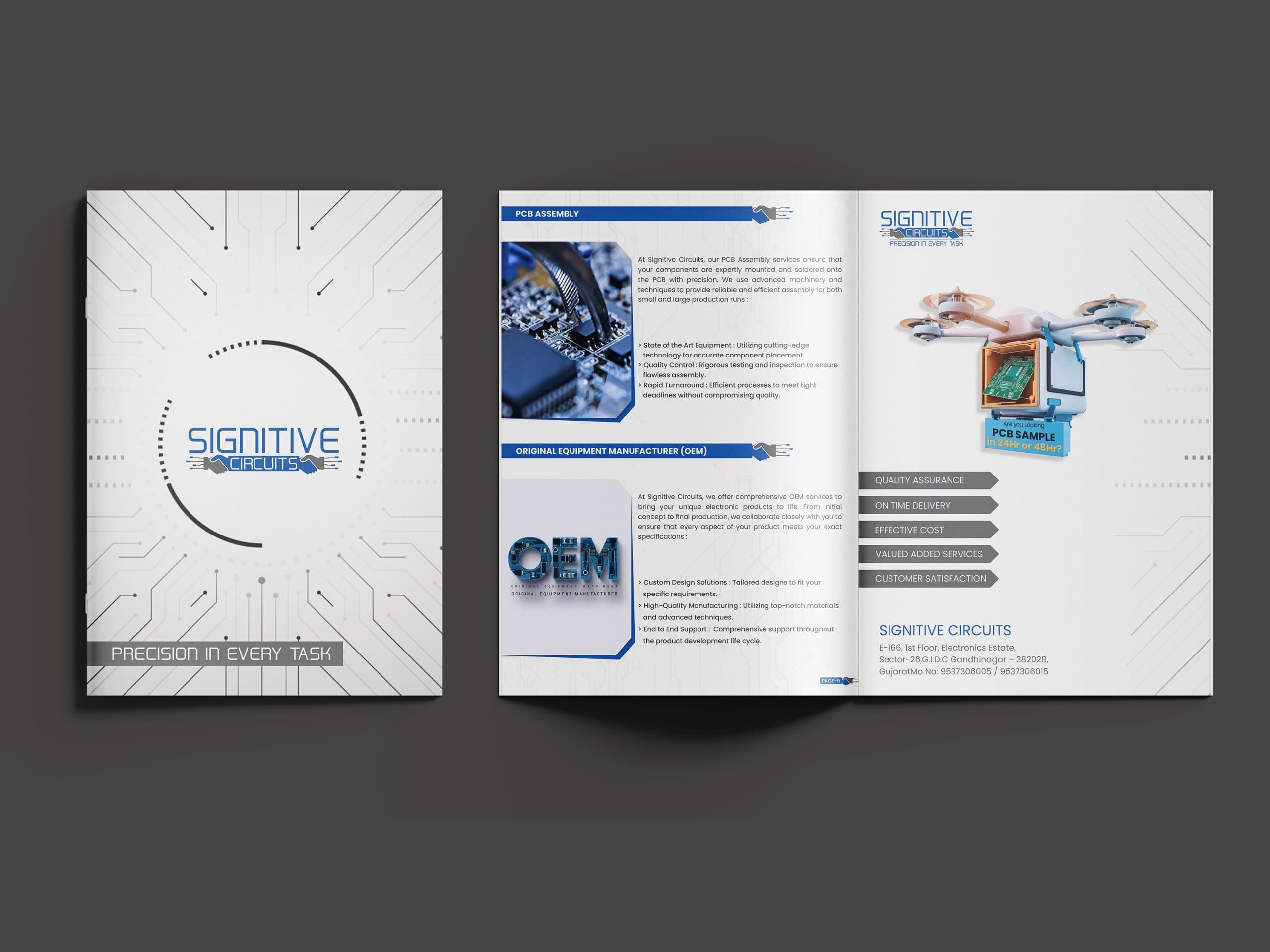 Industrial company brochure design for SIGNITIVE CIRCUITS by Layers Multimedia.